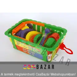 Tányér készlet kosárban, piknik szett
