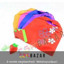 Összecsukható mintás bevásárló táska eper