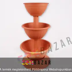 Virágtartó állvány, virágpiramis - terrakotta