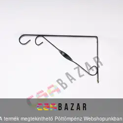 30 cm-es fali konzol fekete, fali tartó függőcseréphez