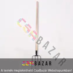 Kovácsolt vasvilla 4 ágú, bükkfa nyéllel