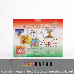 Magyar nyelvű készségfejlesztő betűkártya