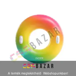 Felfújható óriás úszógumi kapaszkodóval 122cm - szivárvány INTEX 58202