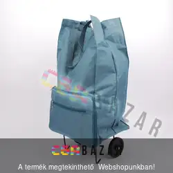 Összecsukható kerekes bevásárló táska, cipzáros zsebekkel