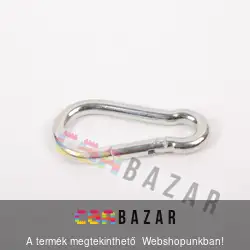 Rugós karabíner 9 cm acél