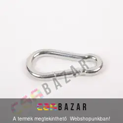 Rugós karabíner 10 cm acél