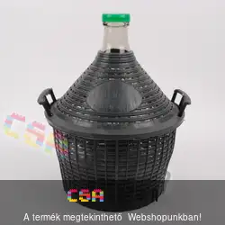 10L-es üveg demizson műanyag burkolattal
