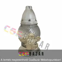 Üveg mécses angyalkás 20cm fedeles