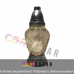 Üveg mécses nagy színes 26cm fedeles