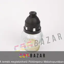 Üveg mécses 15 cm műanyag fedeles fehér üveggel