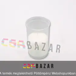 Műanyag fehér mécses betét 10 cm