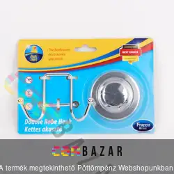 Fúrásmentes kettes fali fogas krómozott