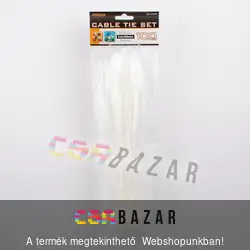 300x4,6mm fehér gyorskötöző, vezetékkötegelő