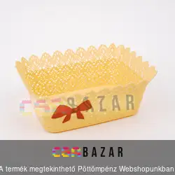 Szögletes csipkés kenyérkosár 25x19 cm