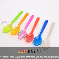 6 db-os műanyag színes teáskanál csomag