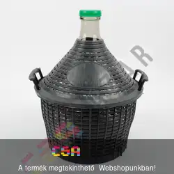 34L-es üveg demizson műanyag burkolattal