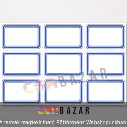 Füzet címke retro - 9db kék vignetta