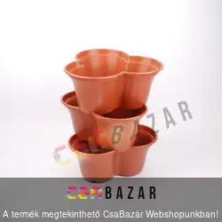 Piramis cserép 3x22cm terrakotta