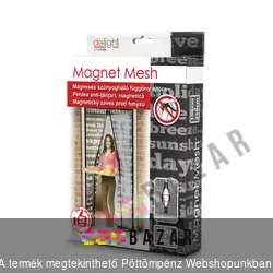 Mágneses mintás szúnyogháló függöny ajtóra feliratos 100x210 cm