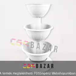 Virágtartó állvány, virágpiramis - fehér