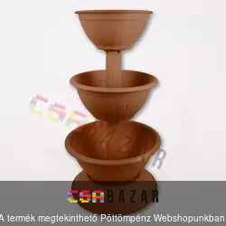 Virágtartó állvány, virágpiramis - sötétbarna