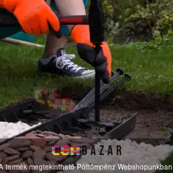 Hajlítható műanyag ágyásszegélyhez tüske