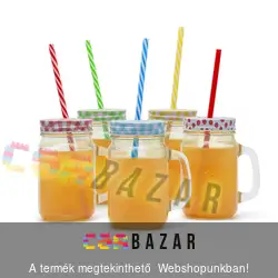 Üvegpohár szívószállal 480ml