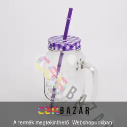 Üvegpohár szívószállal 700ml