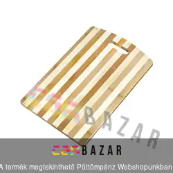 Bambusz vágódeszka fogóval 28x18 cm