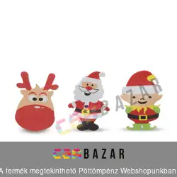 Karácsonyi habmatrica - mikulás, manó, rénszarvasfej 60 db-os