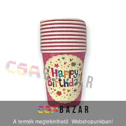 Papírpohár Happy Birthday - 10 db / csomag - 2 féle