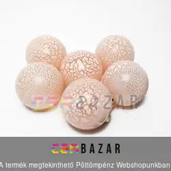 Dísz gömb 6 db-os - választható színekben - Jeges mintával 6 cm
