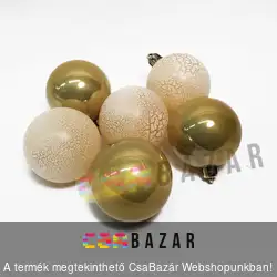 Dísz gömb 6 db-os - választható színekben - Jeges és sima minta 6 cm