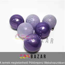 Dísz gömb 6 db-os - választható színekben - Jeges és sima minta 6 cm