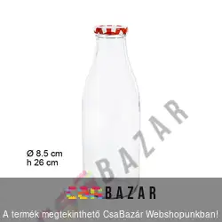 Tejes üveg kupakkal 1L