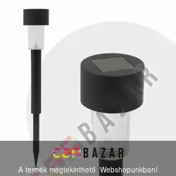 LED-es kültéri szolár lámpa, jelzőfény - fekete