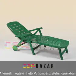 Flair Romance összecsukható napozóágy kerekekkel Zöld