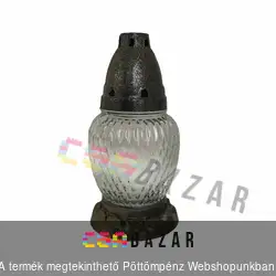 Üveg mécses 17 cm fedeles