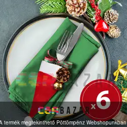 Karácsonyi evőeszköz dekor - mikulássapka - 6 db / csomag