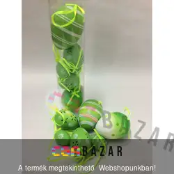 Húsvéti tojás dekoráció akasztóval 6db-os dobozban mix