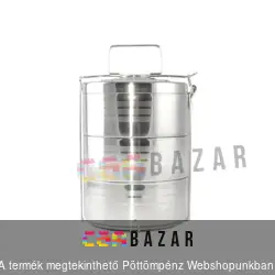 Rozsdamentes acélból készült ételhordó duplafalú 3 részes - 16,5 cm