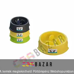 Műanyag kutyatál habzsolás gátlóval 1,5 L