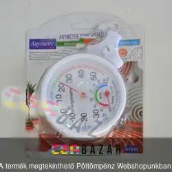 Hűtőhőmérő páratartalom mérővel kerek