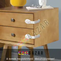 Biztonsági gyerekzár ajtóra öntapadós fehér - 2 db / csomag