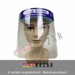 Víztiszta arcvédő pajzs szivacsos homlokvédővel és állítható gumipánttal