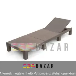 Rattan hatású napozóágy 195 x 65 cm taupe