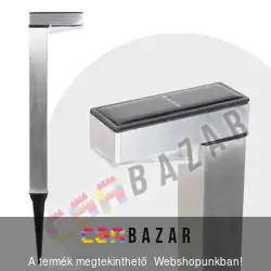 LED-es szolár lámpa - hidegfehér - szálcsiszolt - fém