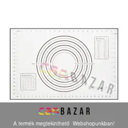 Szilikon gyúrólap, nyújtólap 60 x 40 cm, mérettáblázattal