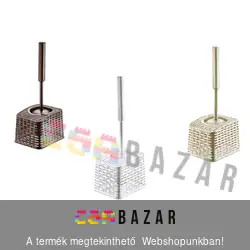 Rattan hatású wc kefe+tartó szögletes alacsony