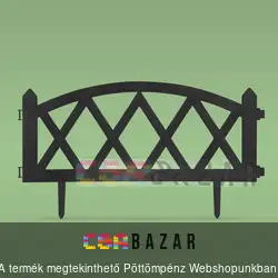 Virágágyás szegély / kerítés 60 x 24 cm fekete
